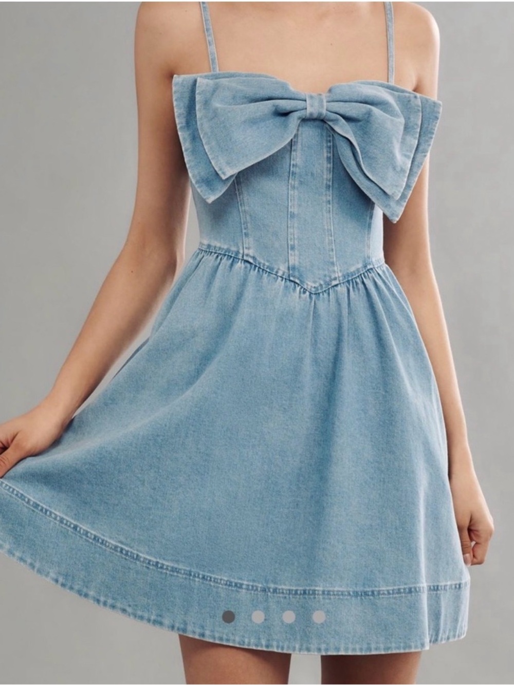 Anthropologie Denim dress with Bow Detail - Blue